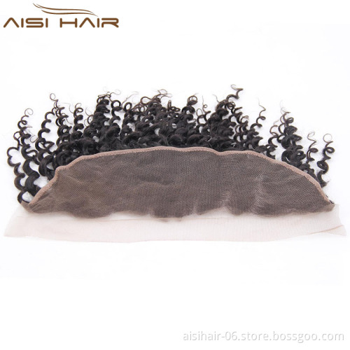 Afro Kinky Curly 13*4 Human Hair Lace Frontal 100% Peruvian  Human Hair